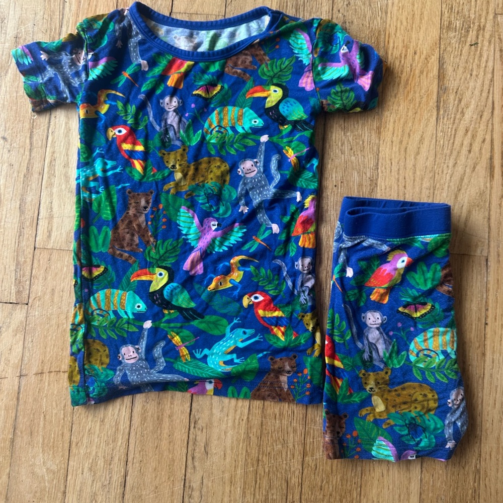 Little Sleepies Jungle Animal Pajamas 4T Short Sleeve/Shorts